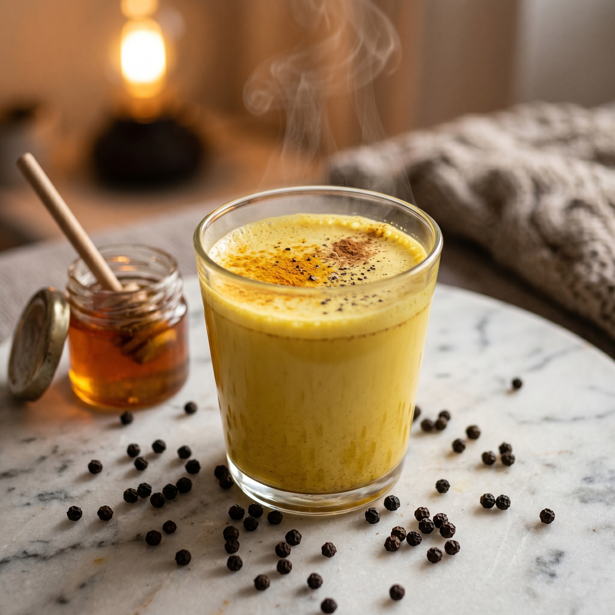 Golden milk (haldi doodh) made with HAARIDRA organic turmeric
